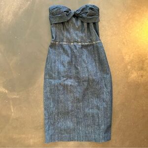 Vintage Y2K Betsey Johnson- denim strapless dress, size 0, 90s, 2000s, baddie